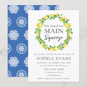 Invitación Moda Lemon Wreath principal Squeeze Bridal