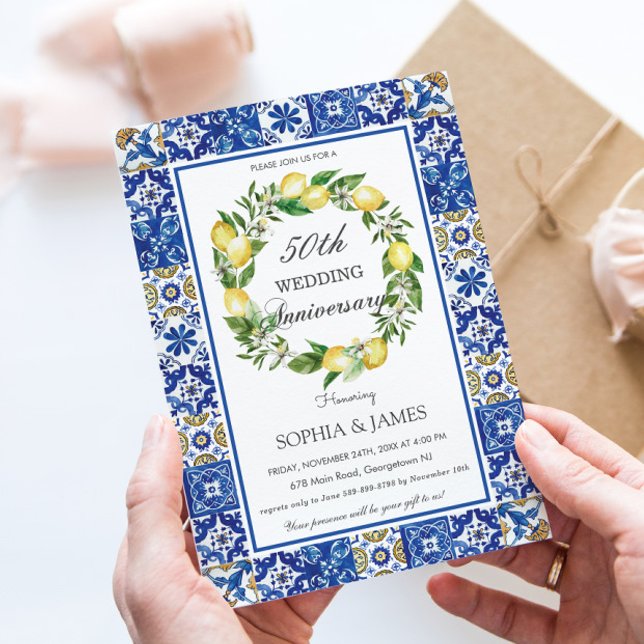 Invitación Moda Lemons Mosaicos 50 aniversario Boda (Subido por el creador)
