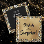 Invitación Moda Leopard Surprise Fiesta de los 50 Años<br><div class="desc">Elegante estampado de leopardo cubierto con Relieve metalizado de imitación de oro y Shhh,  es una sorpresa! en la parte delantera y los detalles de tu fiesta de cumpleaños con letras de moda en la parte posterior para CUALQUIER cumpleaños DE EDAD. Elementos coincidentes disponibles en nuestra colección.</div>
