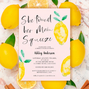 Invitación Moda limón acuarela verano chillido ducha de novia
