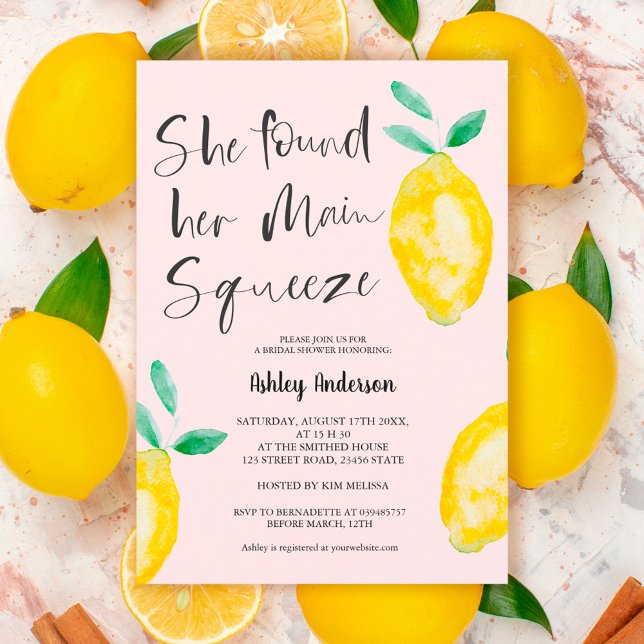 Invitación Moda limón acuarela verano chillido ducha de novia (Subido por el creador)
