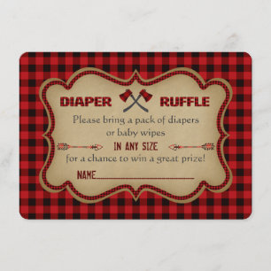Invitación Moda Lumberjack Hunter Boy Diaper Raffle Ticket