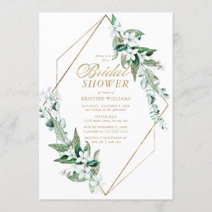 Invitación Moda Magnolia blanca Vegetación floral Ducha nupci
