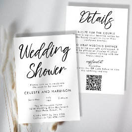 Invitación Moda manuscrita Ducha de boda Minimalista moderna