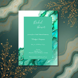 Invitación moda Marble Verde azulado Esmeralda Agua de la duc
