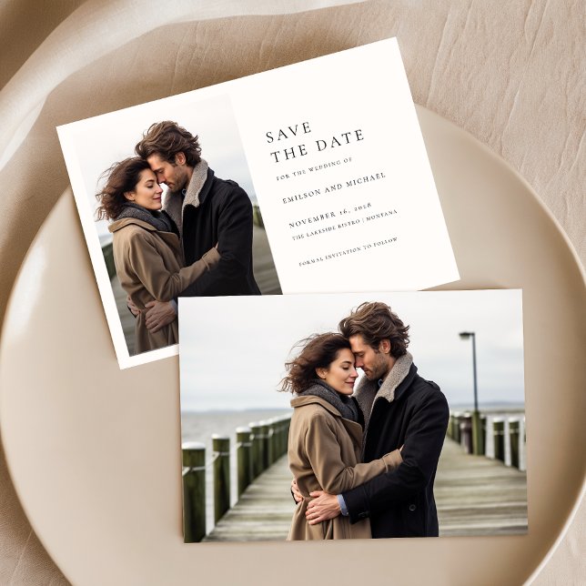 Invitación Moda Matrimonio fotográfico blanco y negro Salva l (Subido por el creador)