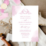 Invitación Moda Mauve color de agua rosa mancha Boda monogram<br><div class="desc">Disfrute de esta hermosa invitación a la boda con delicadas manchas de color rosa malva y delicado, y exquisito monograma botánico dibujado a mano. Detalles modernos de caligrafía escrita a mano. La posibilidad de cambiar "junto con sus padres" la introducción "junto con sus familias", "junto con una gran alegría" o...</div>