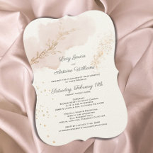 Moda Mauve Watercolor Gold Splatters Boda