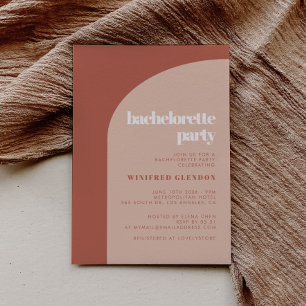 Invitación Moda melocotón terracota arco soltero