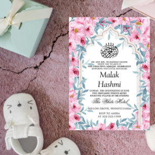 Invitación Moda Mezquita Floral Niña Aqiqa Aqeeqah