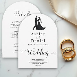 Invitación Moda mínima | Blanco y negro | Boda romántico