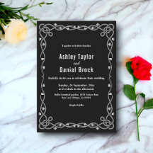 Moda Mínima Boda Floral Moderno Blanco Y Negro