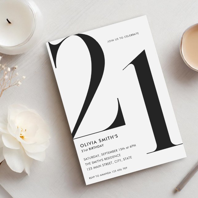 Invitación Moda minimalista Blanca Moderna (Subido por el creador)