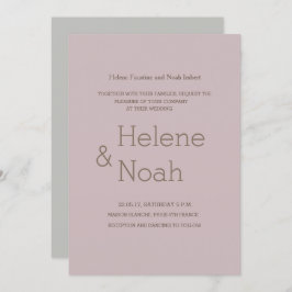 Invitación moda minimalista boda simple gris oscuro moderno