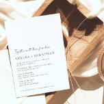 Invitación Moda minimalista Clásica Boda de guiones blancos n<br><div class="desc">Invitación a la boda del guión blanco negro clásico de la Moda minimalista</div>