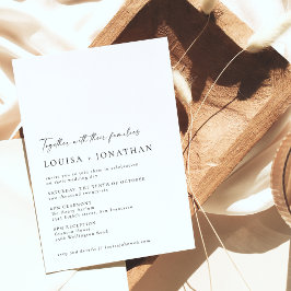 Invitación Moda minimalista Clásica Boda de guiones blancos n