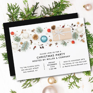Invitación Moda Minimalista de Fiestas de Navidades corporati