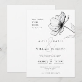 Invitación Moda minimalista elegante Boda floral