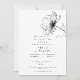Invitación Moda minimalista Floral Bridal Shower Fiesta de té