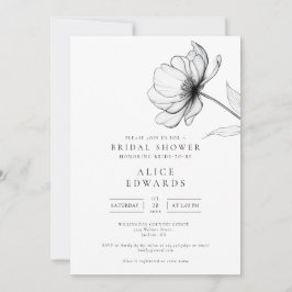Invitación Moda minimalista Foto Floral Código QR Ducha de no