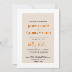 Invitación Moda Minimalista gris claro Sencillo matrimonio el