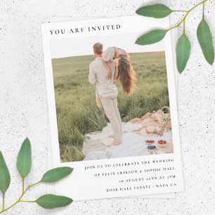 Invitación Moda Minimalista   Moderno Boda de fotografía simp