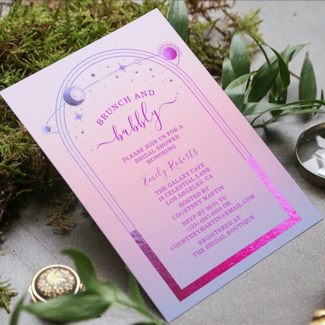 Invitación Moda mística Sunset Pink Bridal Shower (Subido por el creador)