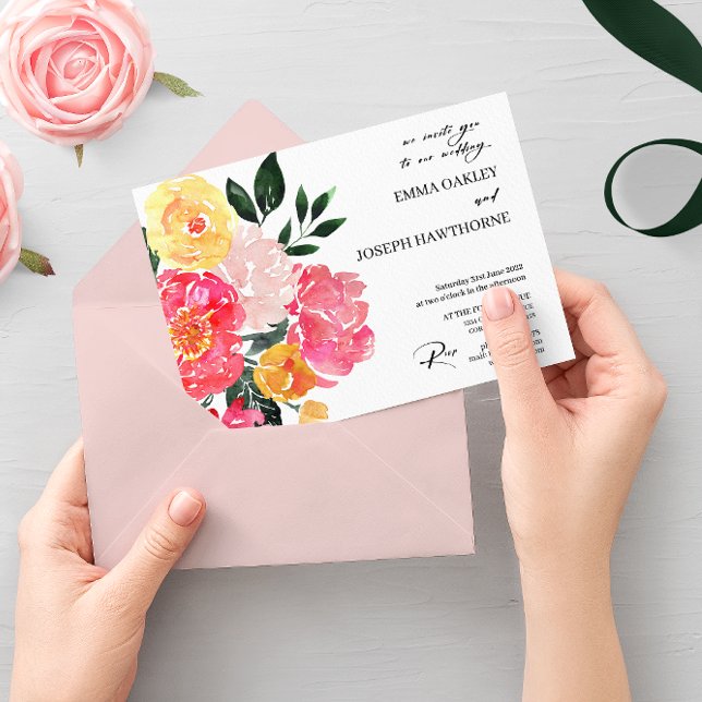 Invitación Moda moderna abstracta floral rosada personalizada (Subido por el creador)