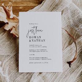 Invitación Moda moderna Boda de amor simple negro y blanco