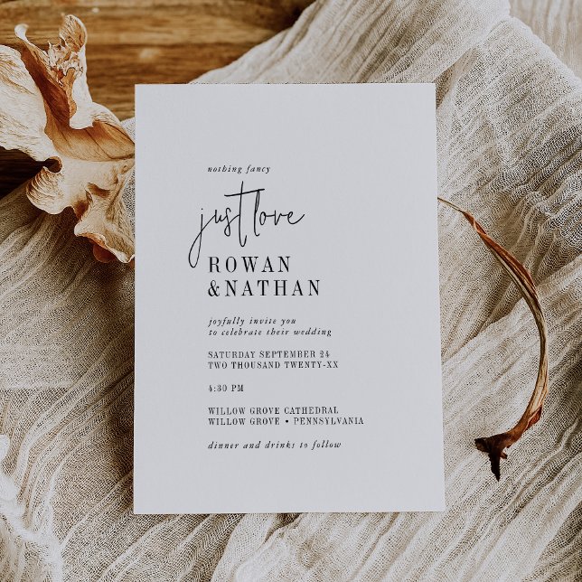 Invitación Moda moderna Boda de amor simple negro y blanco (Subido por el creador)