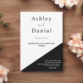 Invitación Moda Moderna Boda Elegante Blanca Y Negra