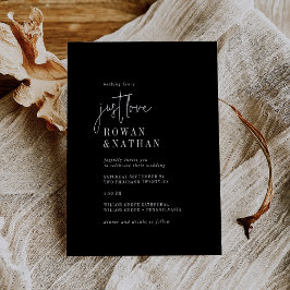 Invitación Moda moderna Boda negro oscuro solo amor