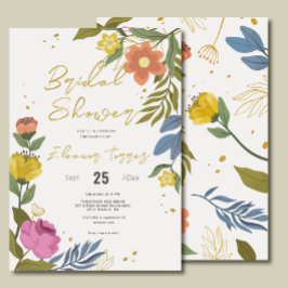 Invitación Moda moderna Boho Flores salvajes brillantes Ducha