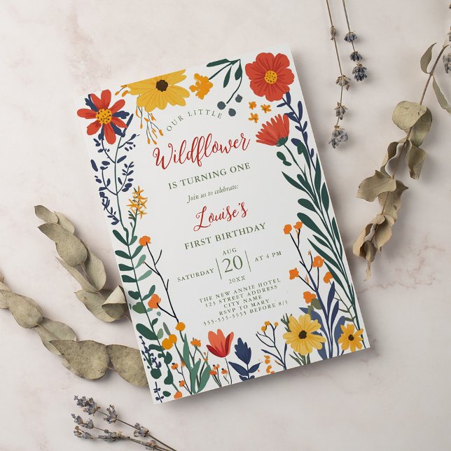 Invitación Moda moderna boho flores silvestres brillantes 1º  (Subido por el creador)