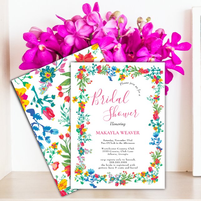 Invitación Moda moderna boho flores silvestres brillantes duc (Subido por el creador)