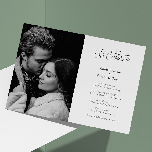 Invitación Moda moderna celebremos la recepción de bodas (Modern Chic let's Celebrate Wedding Reception-Only Invitation)