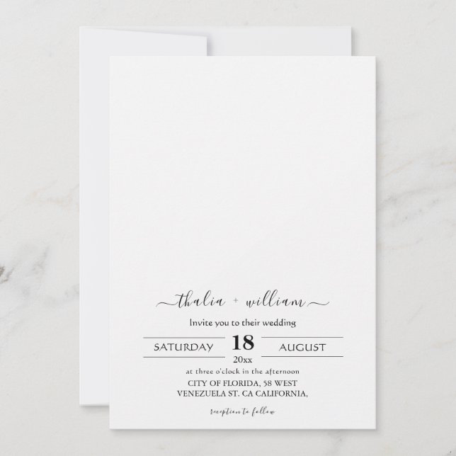 Invitación Moda moderna con Boda de fotos (Anverso)