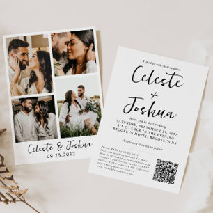 Invitación Moda moderna elegante 4 Boda de código QR foto