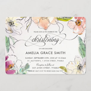 Invitación Moda Moderna Elegante Acuarela Cristalización Flor