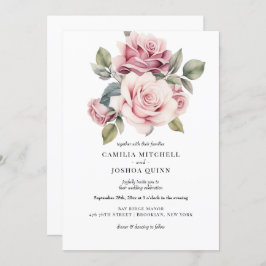 Invitación Moda moderna Elegante Boda rosa romántico romántic