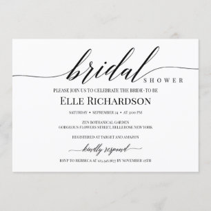 Invitación moda moderna elegante estilo rústico ducha de brdi