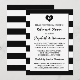 Invitación Moda moderna Ensayo de Boda blanco y negro