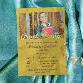 Invitación Moda moderna Faux Relieve metalizado dorado Foto f