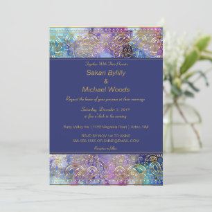 Invitación Moda moderna Gold Paisley