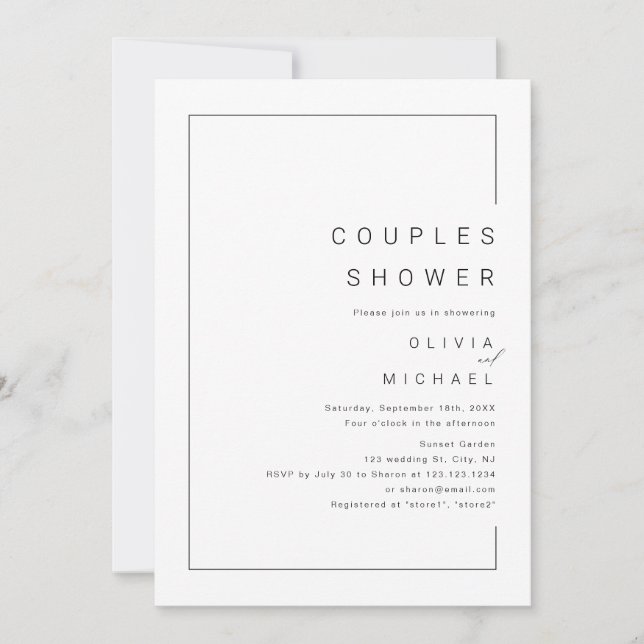 Invitación Moda moderna Las parejas de fotografía minimalista (Anverso)