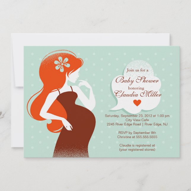 Invitación Moda moderna madre embarazada Baby Shower (Anverso)