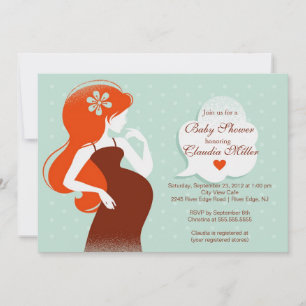 Invitación Moda moderna madre embarazada Baby Shower