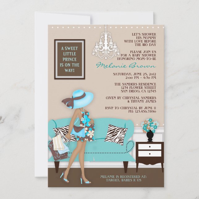 Invitación Moda moderna Mamá Baby Shower invita (Anverso)