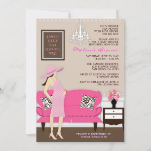 Invitación Moda moderna Mamá Baby Shower invita