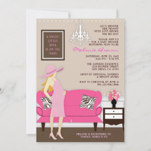 Invitación Moda moderna Mamá Baby Shower invita
